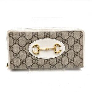 Authentic Gucci Long Wallet Brown PVC mn494-113025